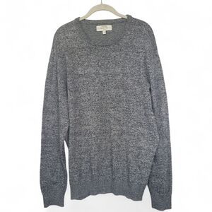 Hawker Rye Men Cotton Cashmere Crewneck Sweater XL Gray Marled Knit Preppy